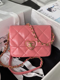 2023 CC original lambskin mini flap bag AS3979 pink
