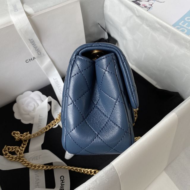2023 CC original lambskin mini flap bag AS4040 dark blue
