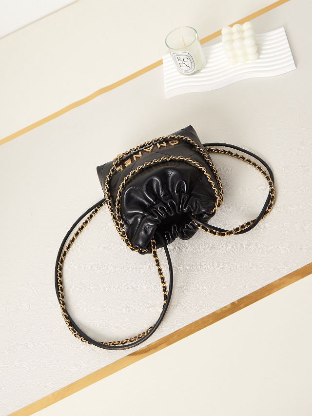 CC original calfskin 22 mini handbag AS3980 black