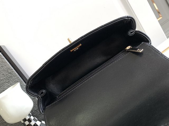 CC original lambskin small top handle flap bag AS4140 black