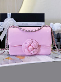 2023 CC original patent calfskin mini flap bag A99857 pink
