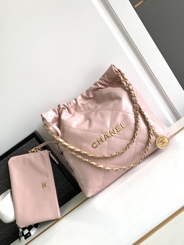 2023 CC original calfskin 22 small handbag AS3260 light pink