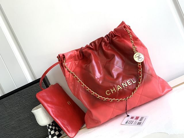 2023 CC original calfskin 22 medium handbag AS3261 red