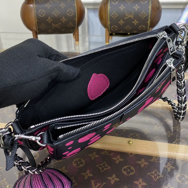 2023 Louis vuitton original calfskin multi pochette m46421 black&pink	