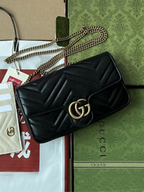 GG original calfskin mini card case wallet 751526 black