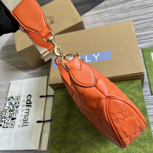 2023 GG original matelasse leather small shoulder bag 739709 orange