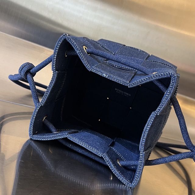 BV original denim small cassette bucket bag 743789 blue