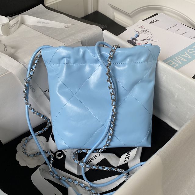 2023 CC original calfskin 22 mini handbag AS3980 light blue