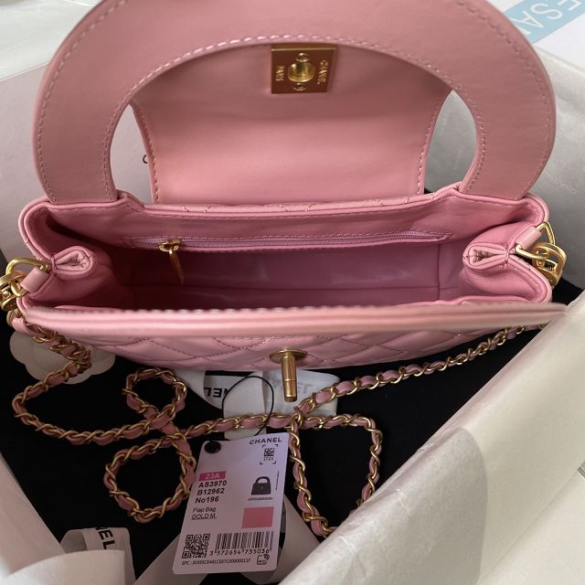 2023 CC original lambskin top handle bag AS3970 pink