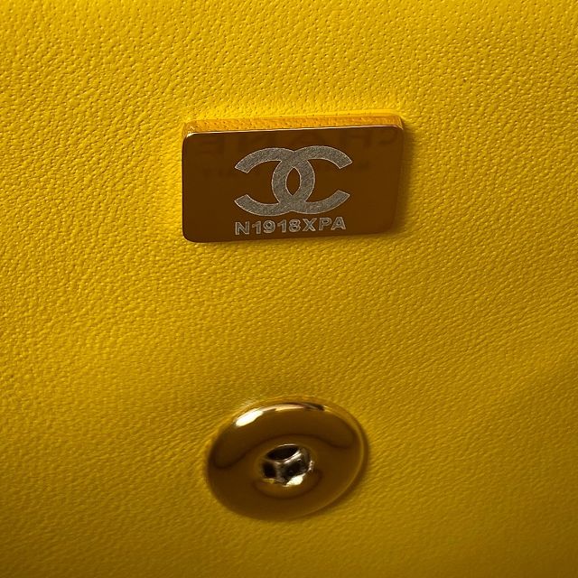 2023 CC original lambskin top handle flap bag AS4141 yellow