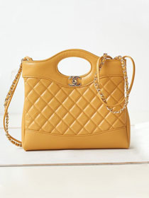 2023 CC original calfskin 31 mini shopping bag AS1010 yellow