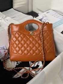 2023 CC original calfskin 31 mini shopping bag AS4133 brown