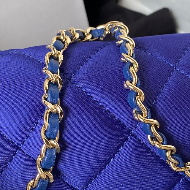 CC original silk clutch with chain AS3791 blue