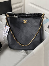 2023 CC original calfskin hobo handbag AS4210 black