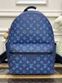 Louis vuitton original calfskin discovery backpack M46557 blue