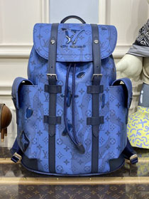Louis vuitton original monogram canvas christopher backpack mm M22636 blue