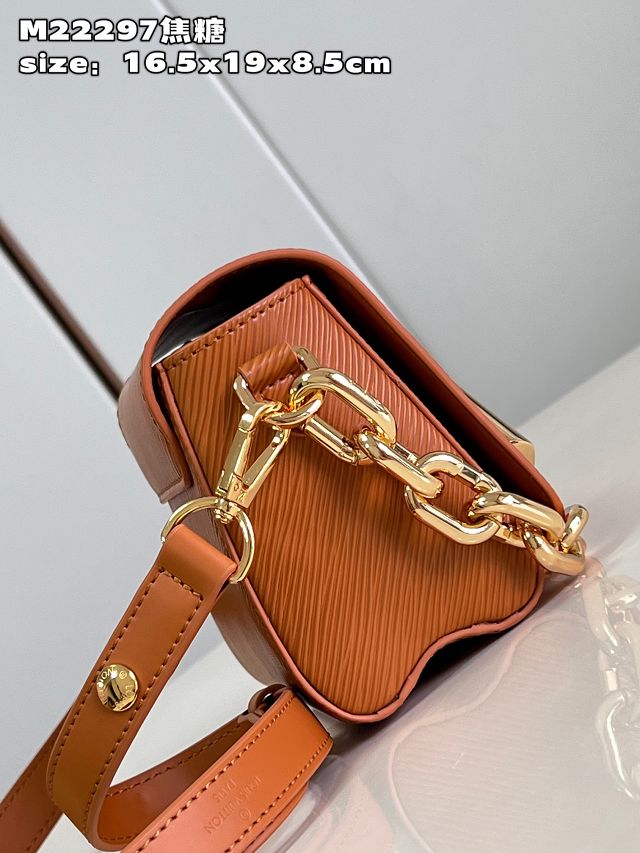 Louis vuitton original epi leather twist mini handbag M22296 caramel