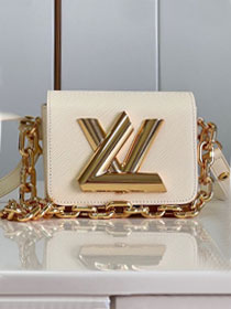 Louis vuitton original epi leather twist mini handbag M22296 white