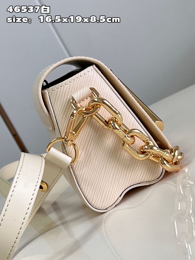 Louis vuitton original epi leather twist mini handbag M22296 white