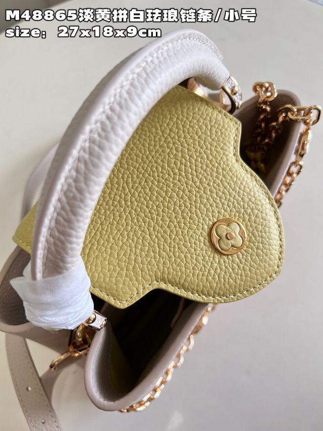 Louis vuitton original calfskin capucines BB handbag M20815 beige