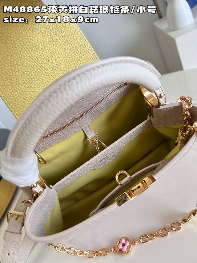 Louis vuitton original calfskin capucines BB handbag M20815 beige