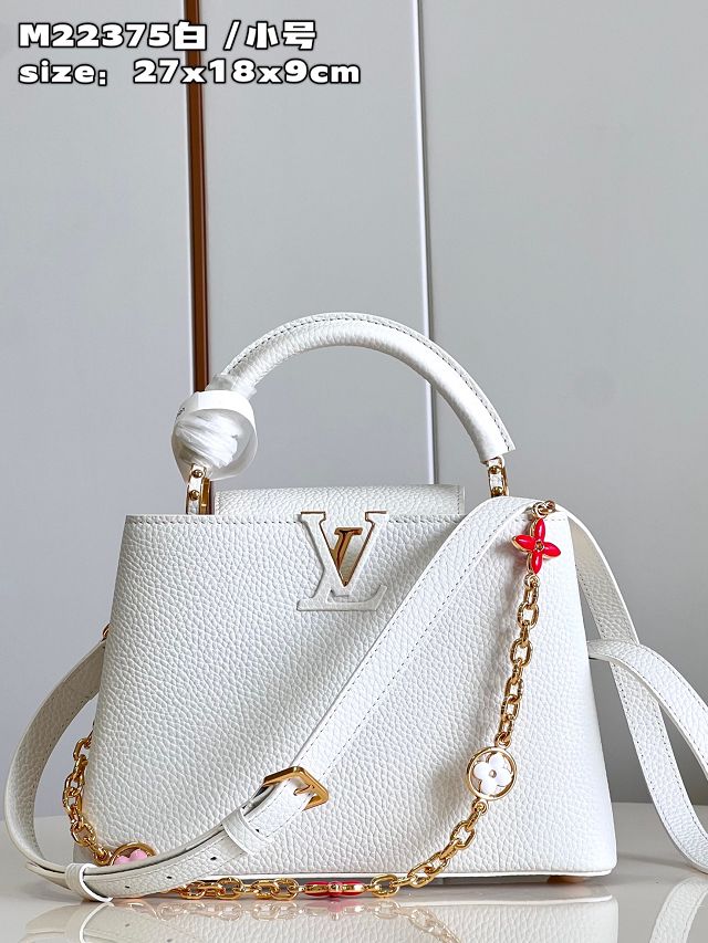 Louis vuitton original calfskin capucines BB handbag M20815 white