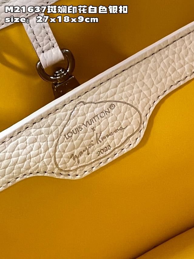 Louis vuitton original calfskin capucines BB handbag M21637 white