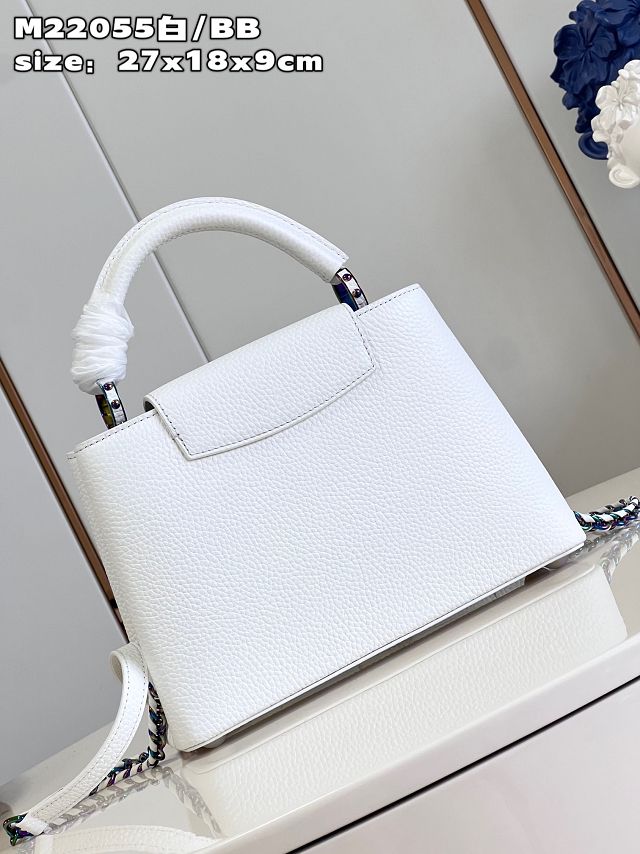 Louis vuitton original calfskin capucines BB handbag M22055 white