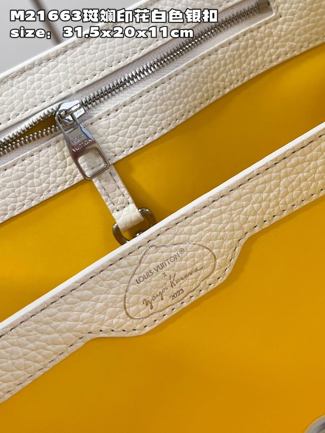 Louis vuitton original calfskin capucines MM handbag M20704 white