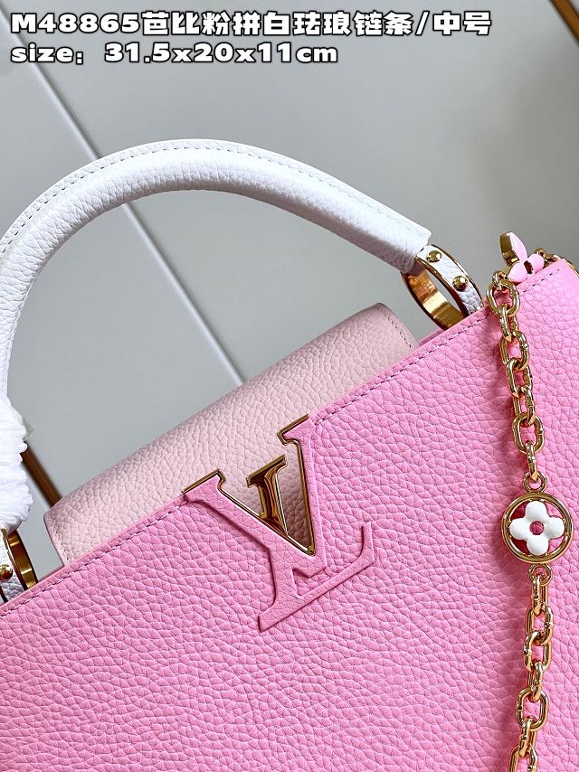 Louis vuitton original calfskin capucines MM handbag M22512 light pink