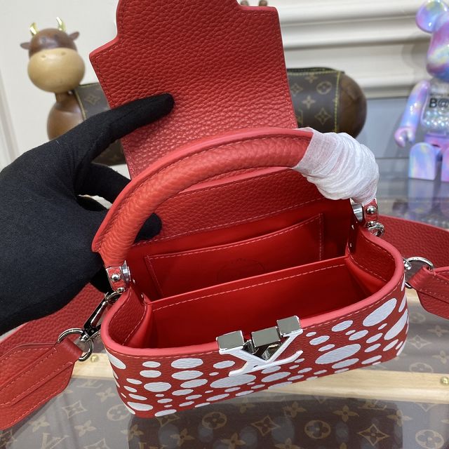 Louis vuitton original calfskin capucines mini handbag M21692 red