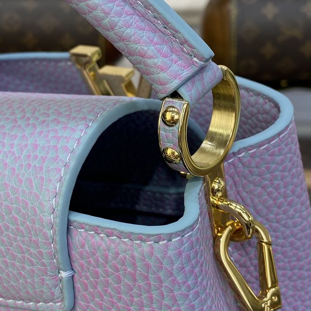 Louis vuitton original calfskin capucines mini handbag M22606 light purple