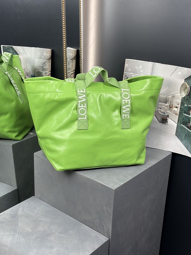 Loewe original calfskin fold shopper bag LW0001 green