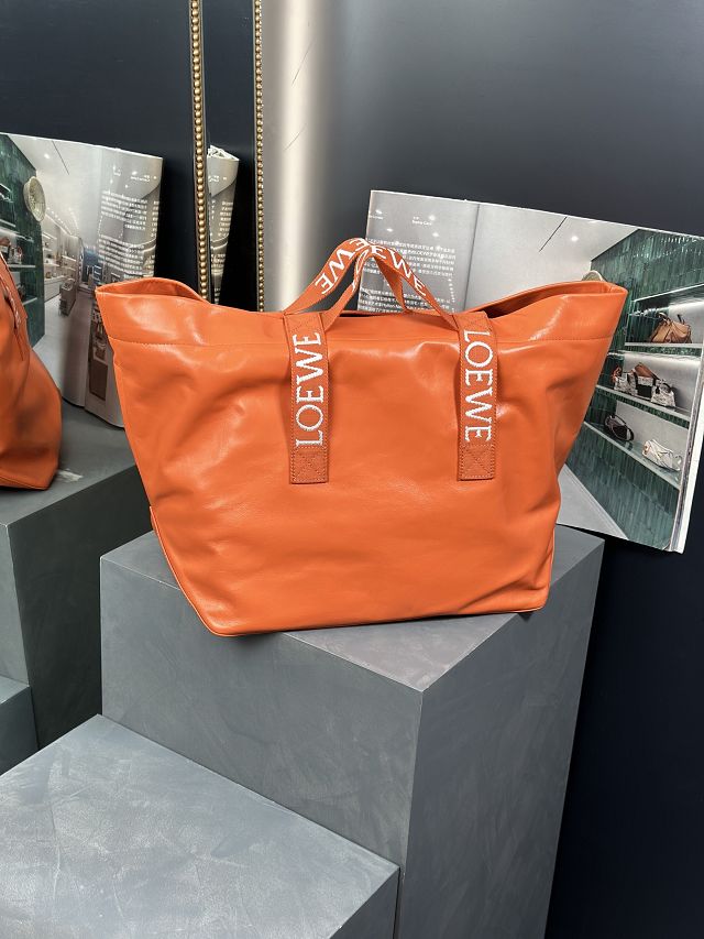 Loewe original calfskin fold shopper bag LW0001 orange