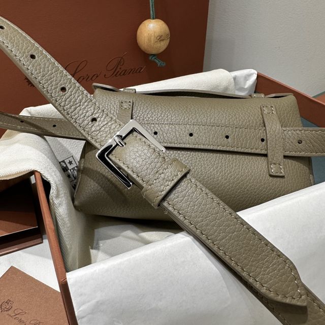 Loro Piana original calfskin extra pocket belt bag FAN4030 grey