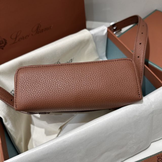 Loro Piana original calfskin extra pocket belt bag FAN4030 dark brown