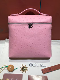 Loro Piana original ostrich leather extra pocket backpack FAN4041 pink