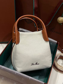 Loro Piana original canvas mini bale bag FAM7943 white