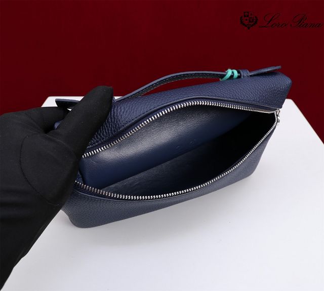 Loro Piana original calfskin extra pocket pouch L19 FAN4045 navy blue