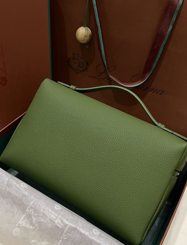 Loro Piana original calfskin extra pocket pouch L27 FAI8511 dark green