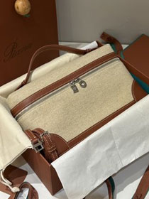 Loro Piana original canvas extra pocket pouch L27 FAI8511 brown
