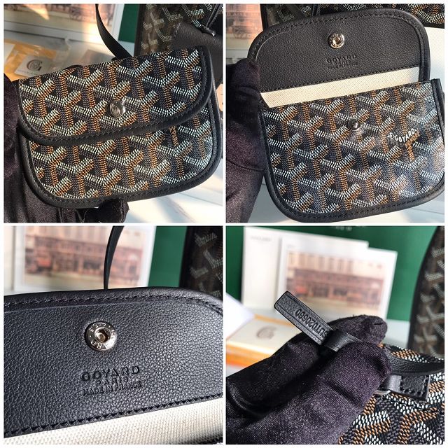 Goyard original calfskin&canvas reversible anjou mini bag GY0084 black