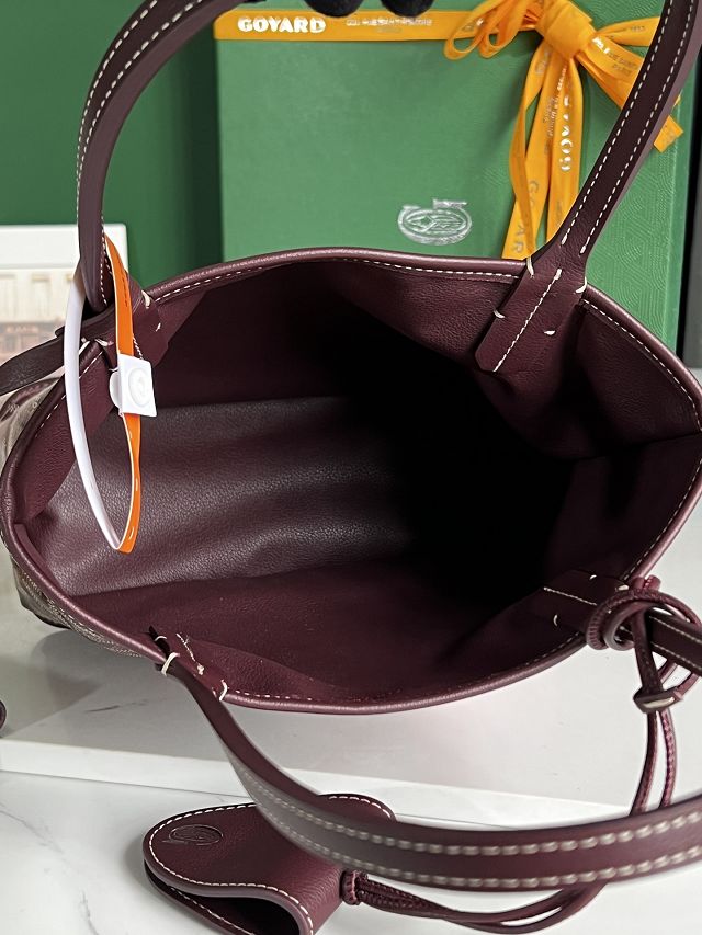 Goyard original calfskin&canvas reversible anjou mini bag GY0084 burgundy