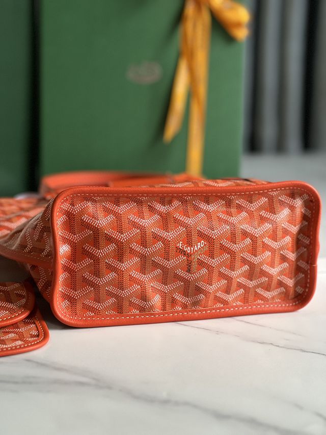 Goyard original calfskin&canvas reversible anjou mini bag GY0084 orange