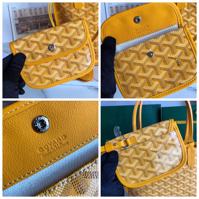 Goyard original calfskin&canvas reversible anjou mini bag GY0086 yellow