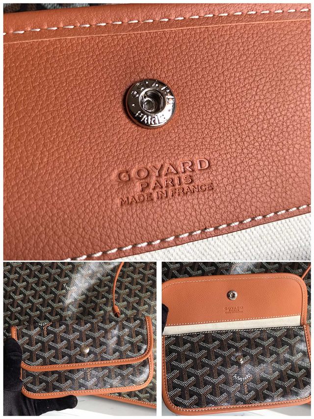 Goyard original calfskin&canvas reversible anjou GM bag GY0088 black&brown