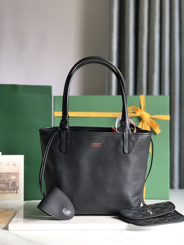 Goyard original calfskin&canvas reversible anjou mini bag GY0086 black