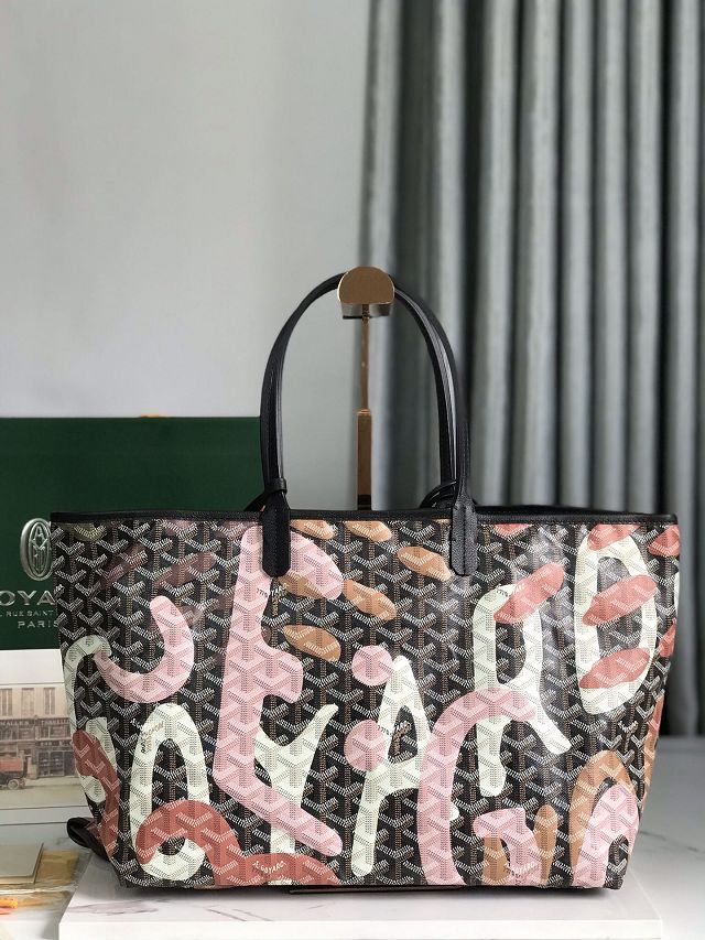 Goyard original canvas saint louis PM bag GY0089 black&pink