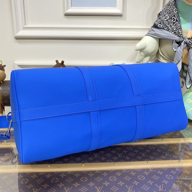 Louis vuitton original calfskin aerogram keepall 50 M21536 electric blue