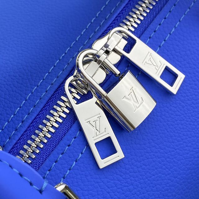 Louis vuitton original calfskin aerogram keepall 50 M21536 electric blue